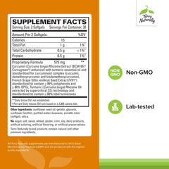 Close-up of CuraMed softgels showing BCM-95 curcumin blend.