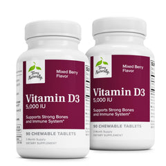 Terry Naturally Vitamin D3 bottle showing 5,000 IU label for bone support