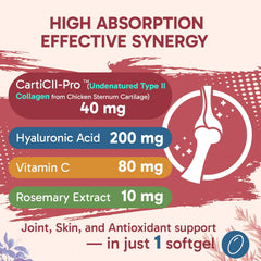 Tervaies cartii-pro capsule highlights patented type II collagen.