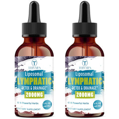 Tervaies Liposomal Lymphatic Drops bottle ready for daily use with herbal blend.