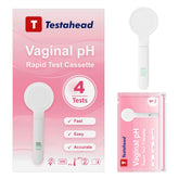 T TESTAHEAD BV test strips box front view for at home pH monitoring.
