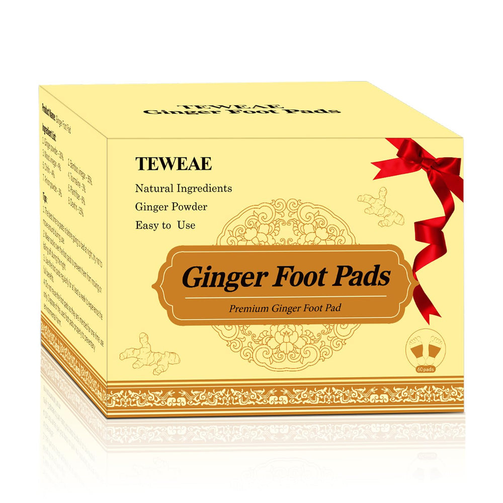 TEWEAE ginger foot pads on display for overnight warmth and relaxation