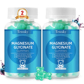 Tewuky Magnesium Glycinate Gummies bottle with blueberry flavor for relaxation support.