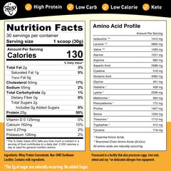 TGS Nutrition Whey Protein Unflavored scoop for precise 25 g servings after workouts