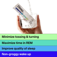 The Absorption Company Sleep Aid Powder dissolving in water shows quick mix and pleasant aroma.