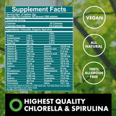 The Chlorella Company fermented chlorella-spirulina tablets close up showing broken cell wall for absorption