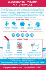 The Dry Eye Drink sugar-free hydration powder dissolves cleanly in water