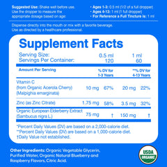 The Feel Great Vitamin Company elderberry kids drops dropper dispensing liquid for easy dosing