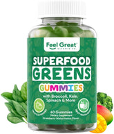The Feel Great Vitamin Company Super Greens Gummies bottle for daily immunity support.