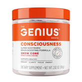 The Genius Brand Genius Consciousness snow cone bottle pour supports focus and daytime clarity.