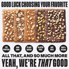 The GFB Chocolate Peanut Butter bar with plant-based protein for sustained energy.