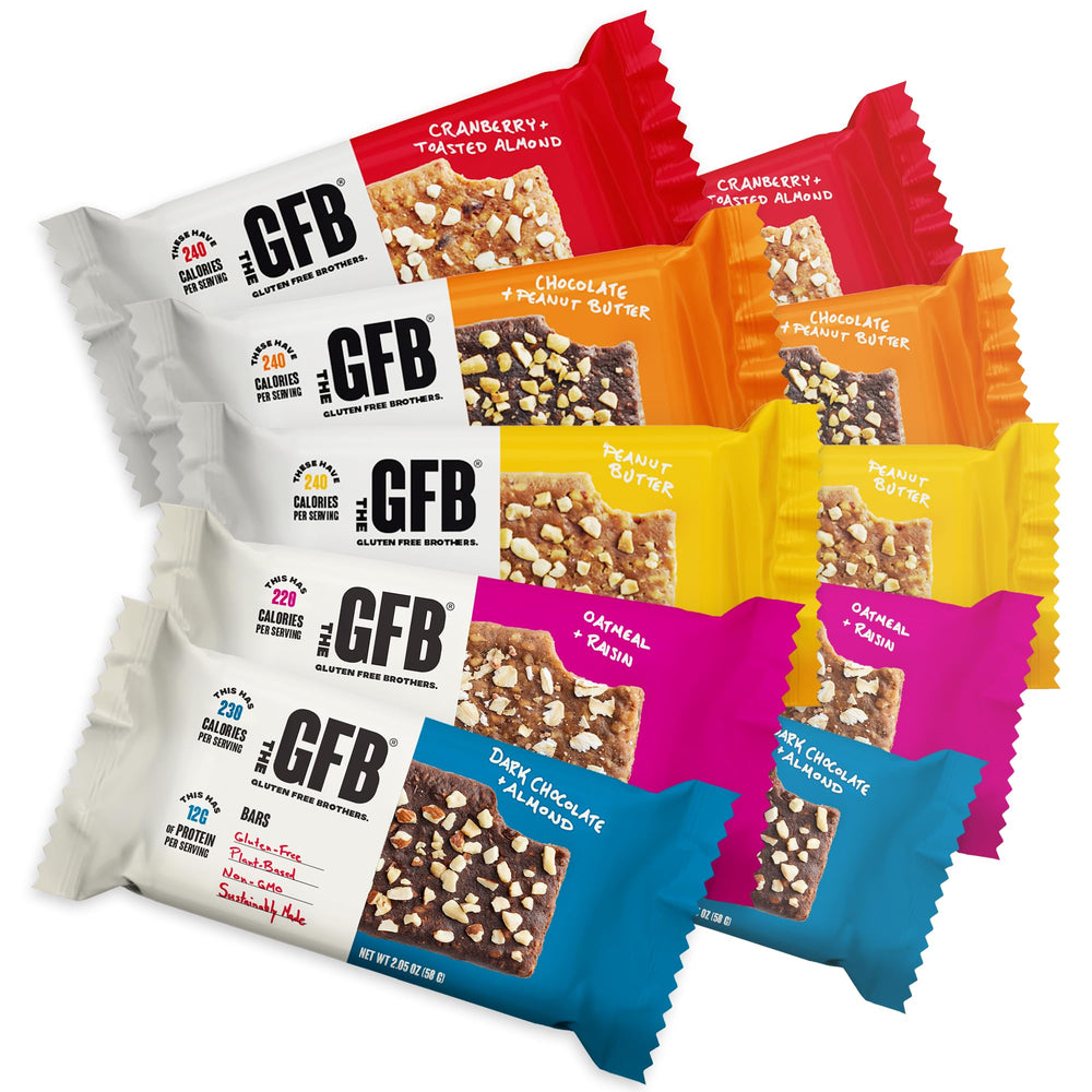 The GFB Cranberry Toasted Almond bar for a gluten-free snack on the go.