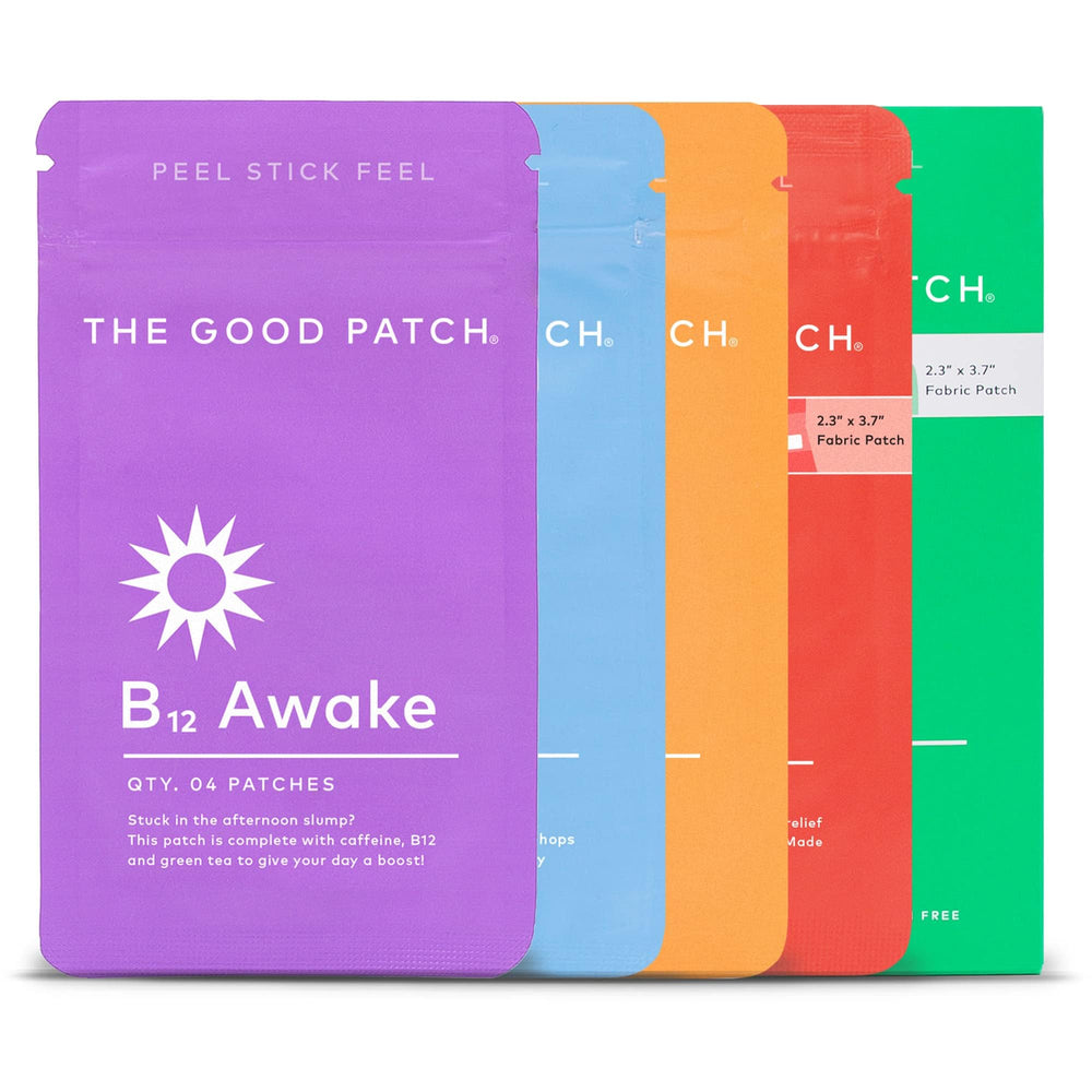 The Good Patch B12 Awake patches provide an energy boost and focus.