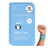 The Good Patch Nite Owl patch on skin for a soothing bedtime routine.