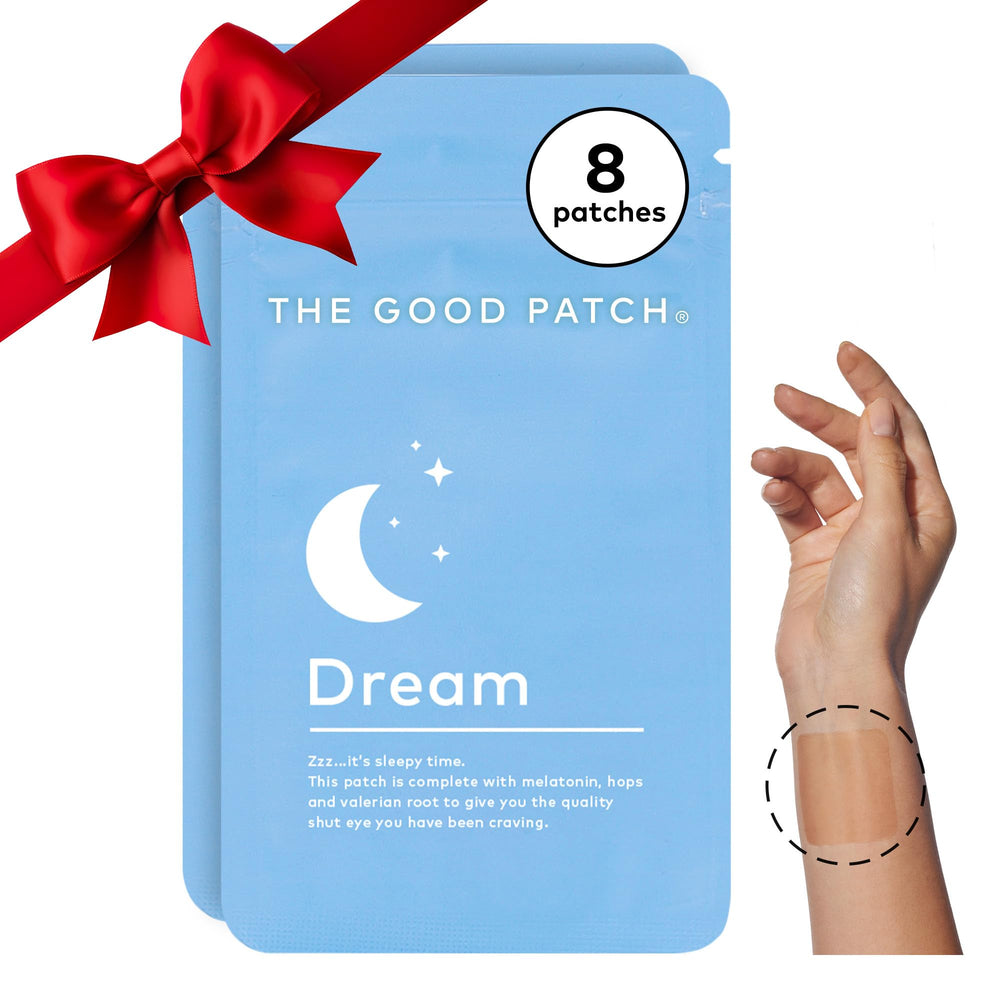 The Good Patch sleep patch on skin supports a calm night routine.