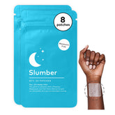 The Good Patch Slumber patch on the arm for a convenient bedtime routine