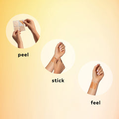 The Good Patch Weekday Hustle Duo worn on wrist demonstrates discreet application.