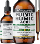 The Healthy Life 4 Me fulvic bottle closeup highlighting mineral support for digestion