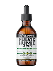 The Healthy Life 4 Me fulvic drops pouring into water, supporting hydration and energy