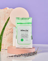 Lavender-infused wipes from The Honey Pot provide calm, soothing comfort.