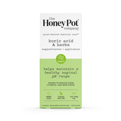 The Honey Pot packaging for 7-Day Boric Acid Suppositories ready for pH balance support