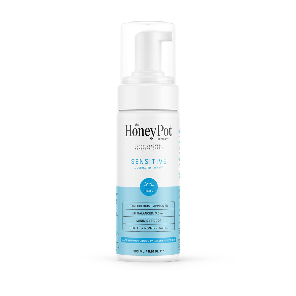 The Honey Pot Sensitive Wash lavender bottle, gentle cleansing for delicate skin.