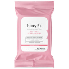 The Honey Pot soothing witch hazel wipes pack close-up for gentle postpartum cleansing.