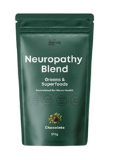 The Nerve Brand neuropathy superfood blend bottle highlights a nerve-supporting supplement for daily use.