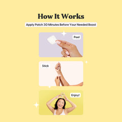 Patch applied to wrist for long-lasting energy without pills