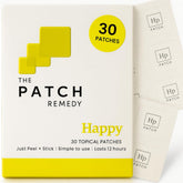 The Patch Remedy Happy Patch box front, ready for simple daily use and discreet wear.