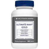 The Vitamin Shoppe Ultimate Man Multivitamin bottle front view showing energy and immune health support.