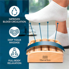 TheraFlow durable wood massager minimizes slipping during use on floors.