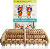 TheraFlow wooden foot massager side view for at-home relaxation and foot comfort