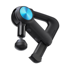 TheraGun Pro side view highlighting ergonomic triangle handle reduces wrist strain