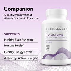Theralogix Companion bottle nutrition panel highlighting key nutrients.