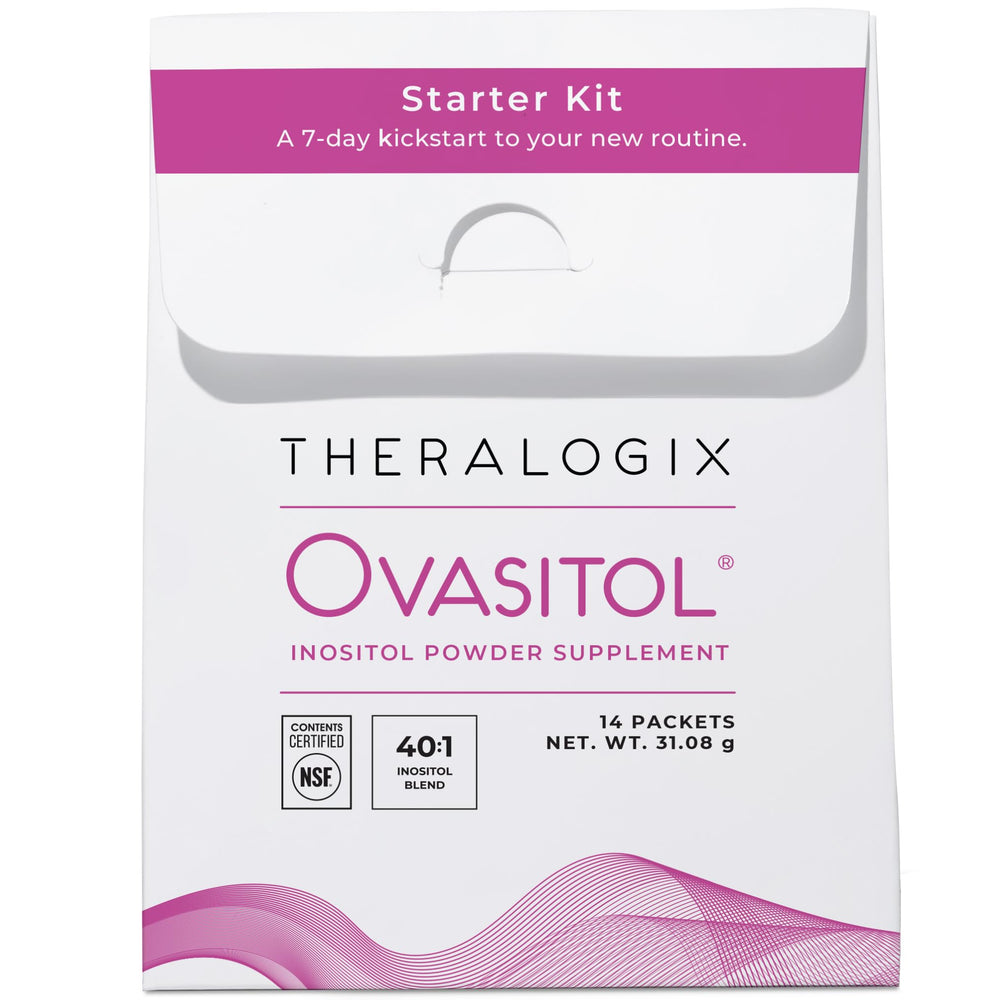 Theralogix Ovasitol starter kit packaging offers convenient intro to hormonal support.