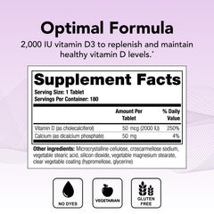 Theralogix Thera-D 2000 label closeup, vitamin D3 with immune support potential
