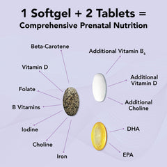 Theralogix TheraNatal softgels and capsules indicating DHA-rich daily dose.