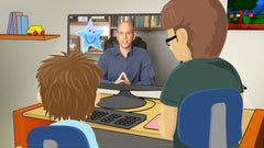 TheraPee interactive videos support learning and routine building.