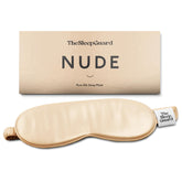 TheSleepGuard pure silk sleep mask in black, close-up of luxurious fabric for restful sleep
