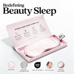 TheSleepGuard blue silk sleep mask provides soft, comfortable wear.