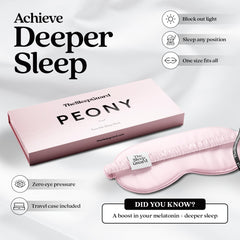 TheSleepGuard pink silk mask reduces friction for refreshed mornings.