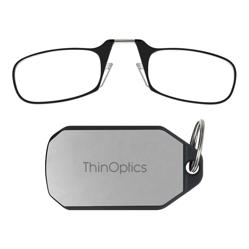 ThinOptics On-Nose readers attached to a keychain for quick, on-the-go reading.