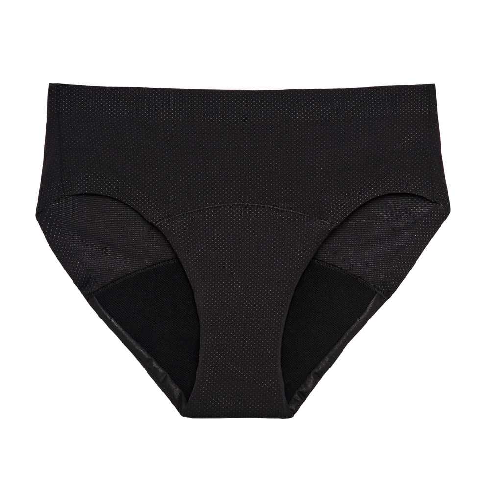 THINX breathable hip hugger front view with micromesh ventilation