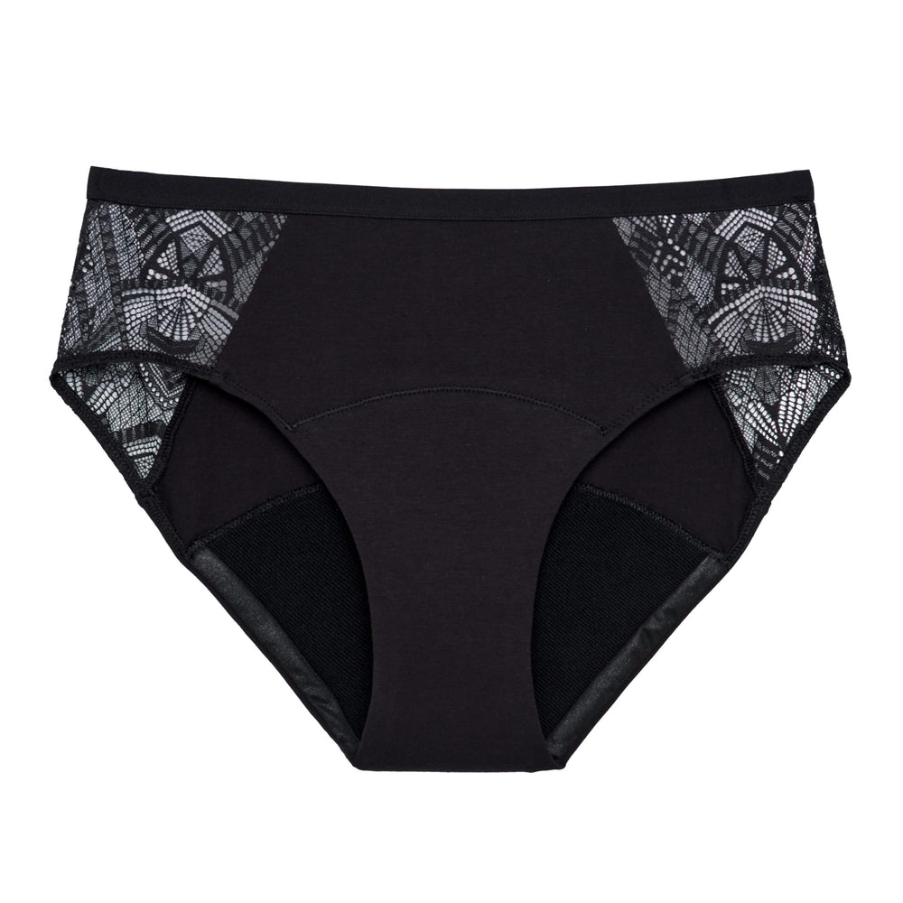 THINX Ultra-Soft brief panties with lace detail for all-day comfort and protection