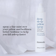 THISWORKS Deep Sleep Pillow Spray on bed linen to unwind before sleep