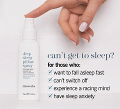 Close-up of the spray nozzle releasing a soothing mist for sleep support