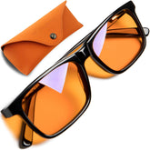 THL SLEEP orange blue light blocking glasses front view helping limit blue exposure
