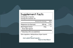 Thomas' all-natural Remedies ingredients panel highlights 500 mg per serving magnesium glycinate.