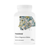 THORNE Calcium-Magnesium Malate bottle front shows gluten-free formulation for bone and muscle support.